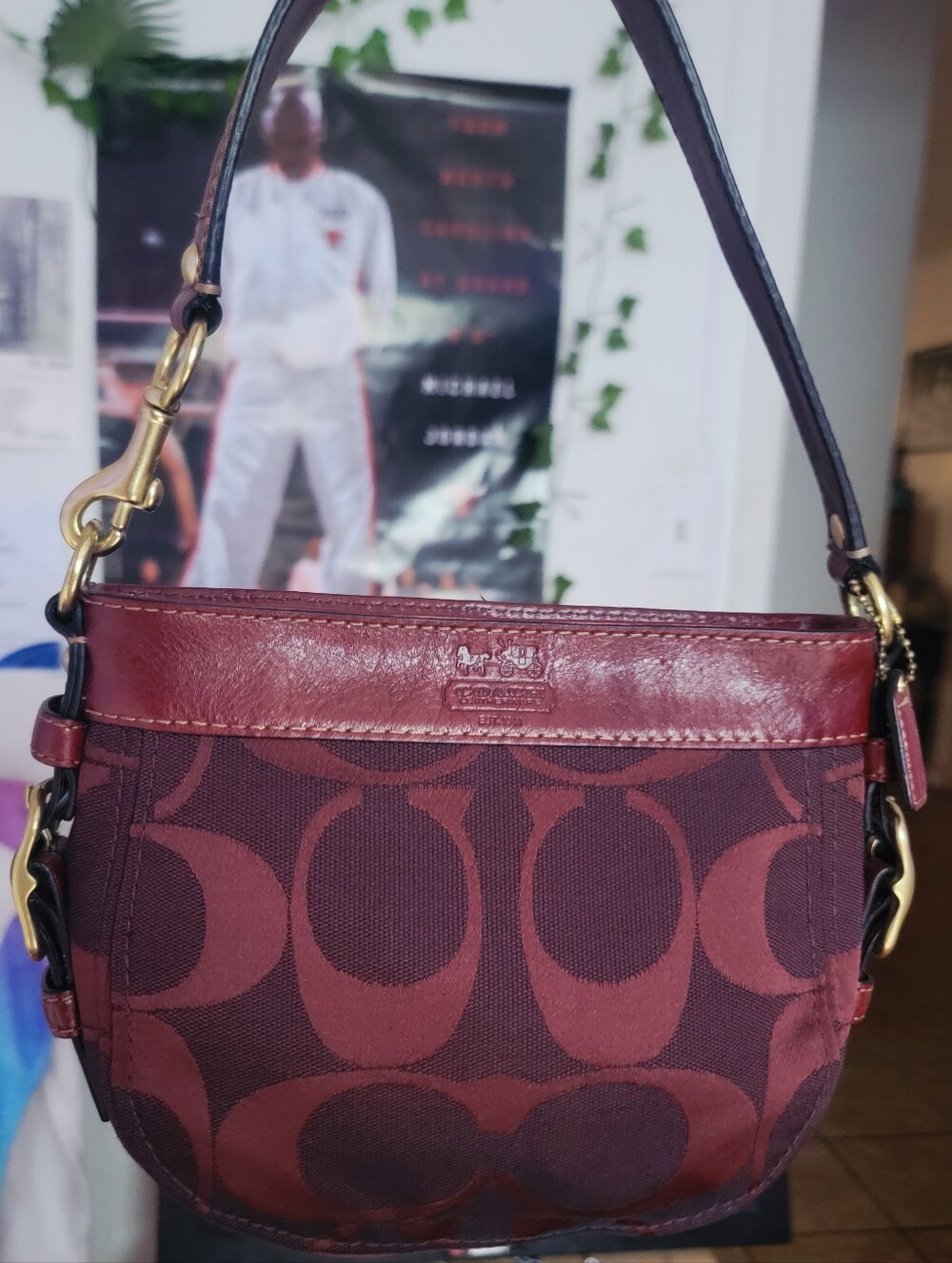 Mega RARE Burgundy Coach Zoe Small Shoulder Bag Amazing Condition